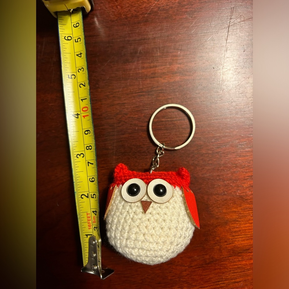 Handmade knit owl keychain 🦉